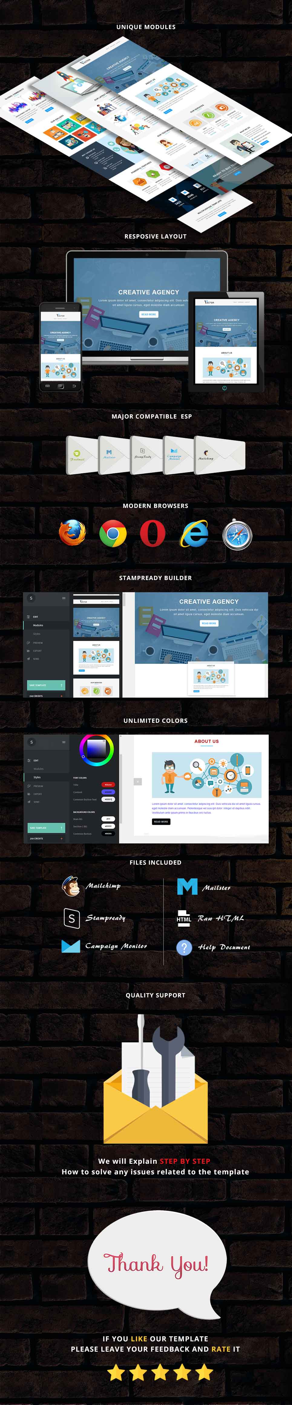 Vector - Responsive Email Template + Stampready Builder