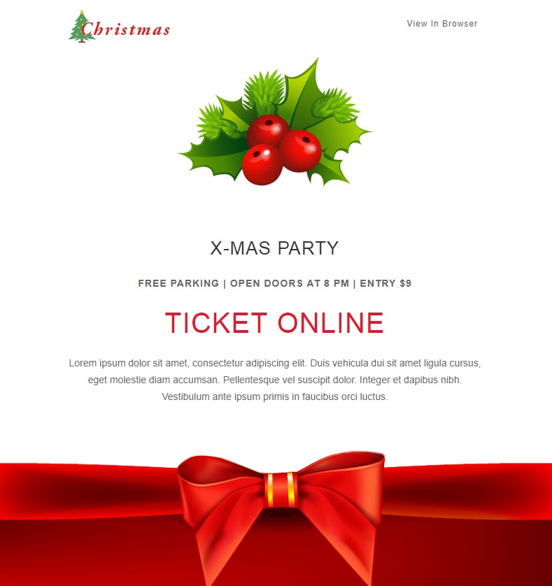 Christmas - Ticket Online Responsive Newsletter and Notification Templates