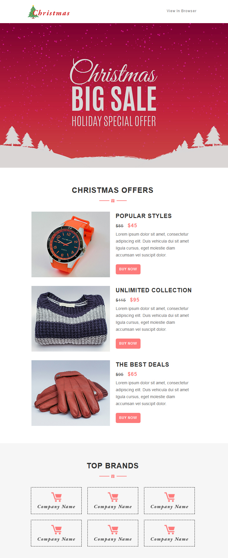 Christmas - Big Sale Responsive Newsletter and Notification Templates