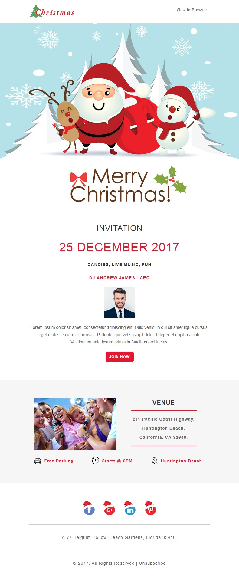 Christmas - Party Responsive Newsletter and Notification Templates