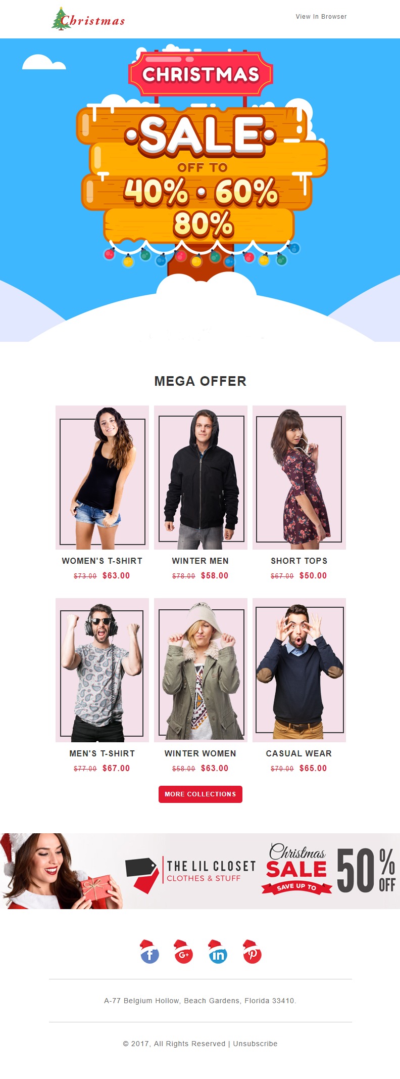 Christmas - Sale Responsive Newsletter and Notification Templates