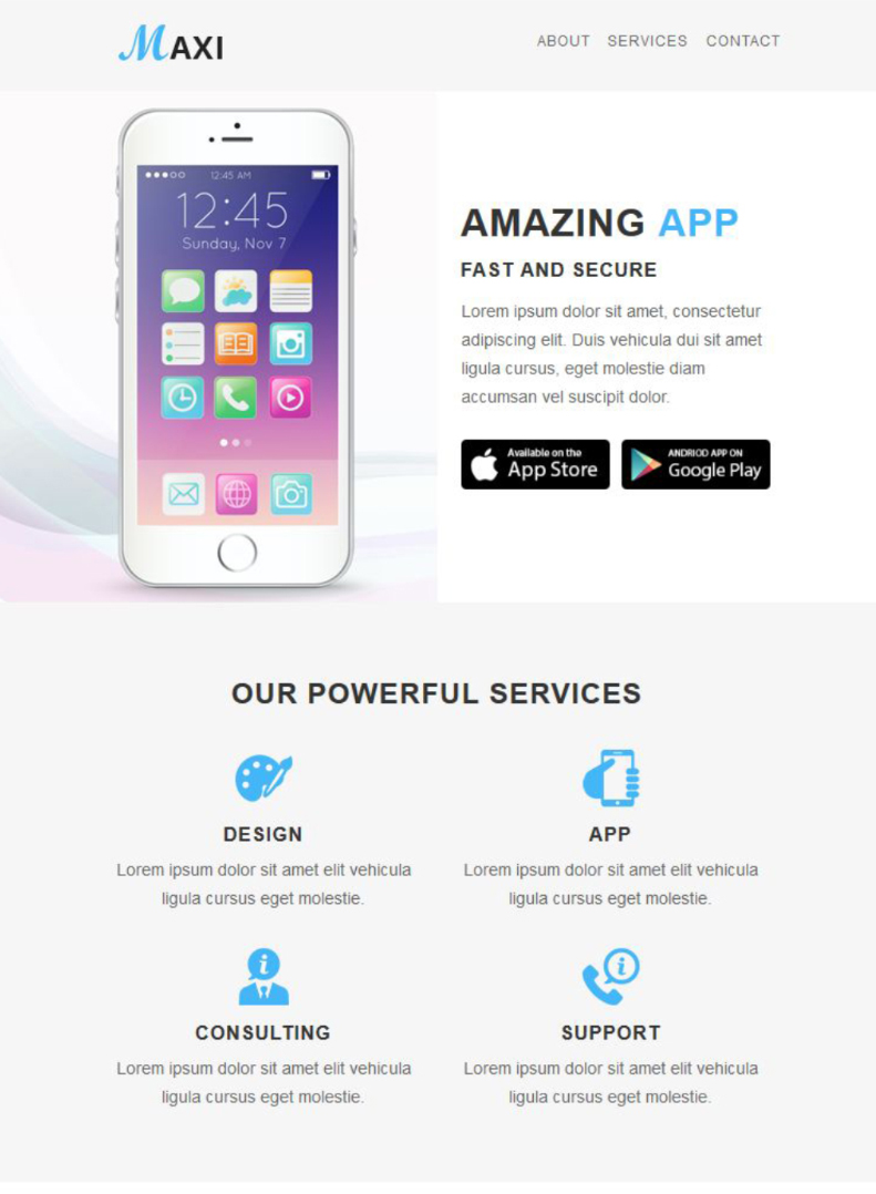 Maxi - App - Responsive Email Templates