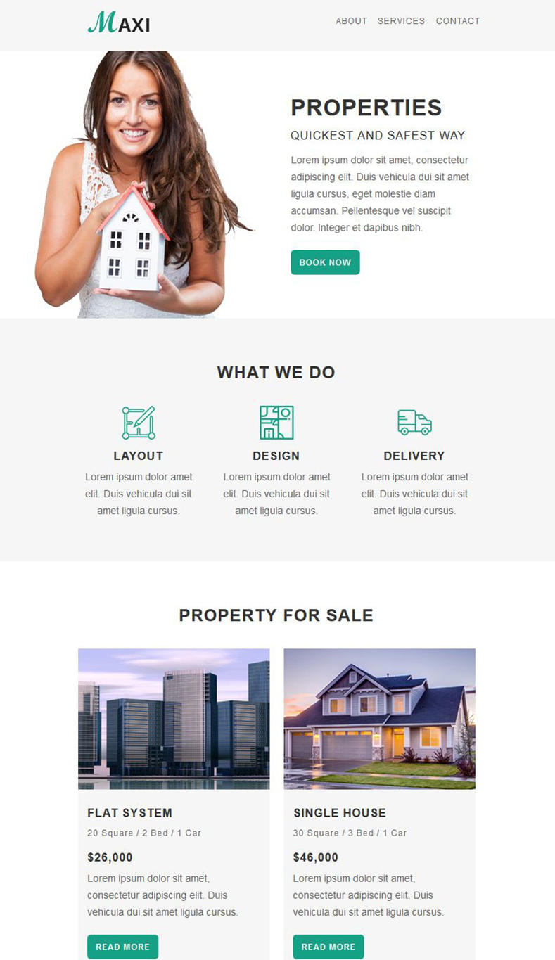 Maxi - Properties - Responsive Email Templates