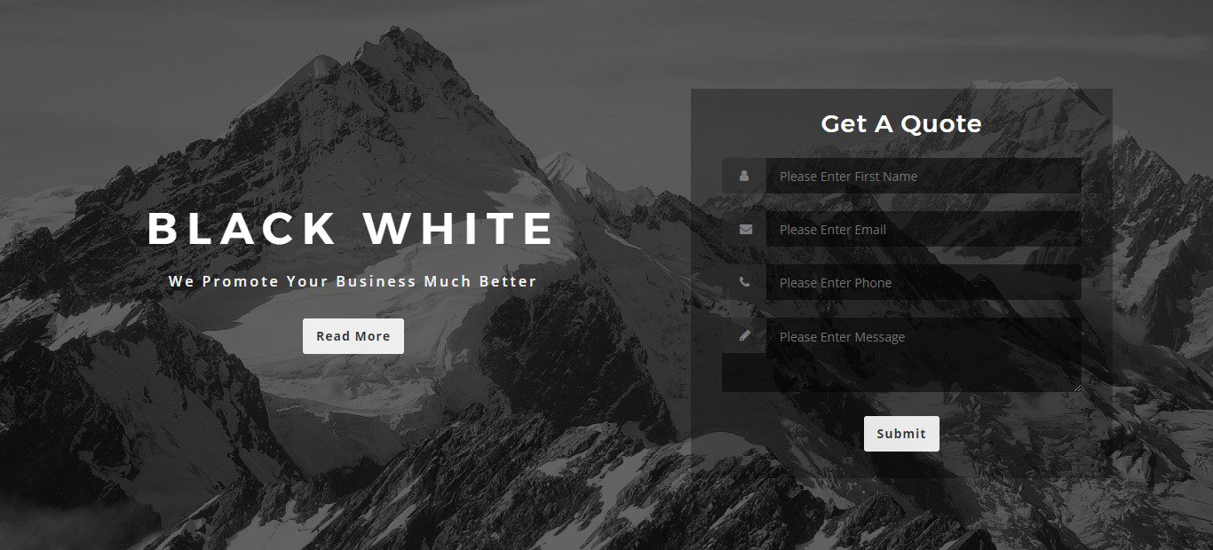 Lead Form - Black - Responsive Landing Page