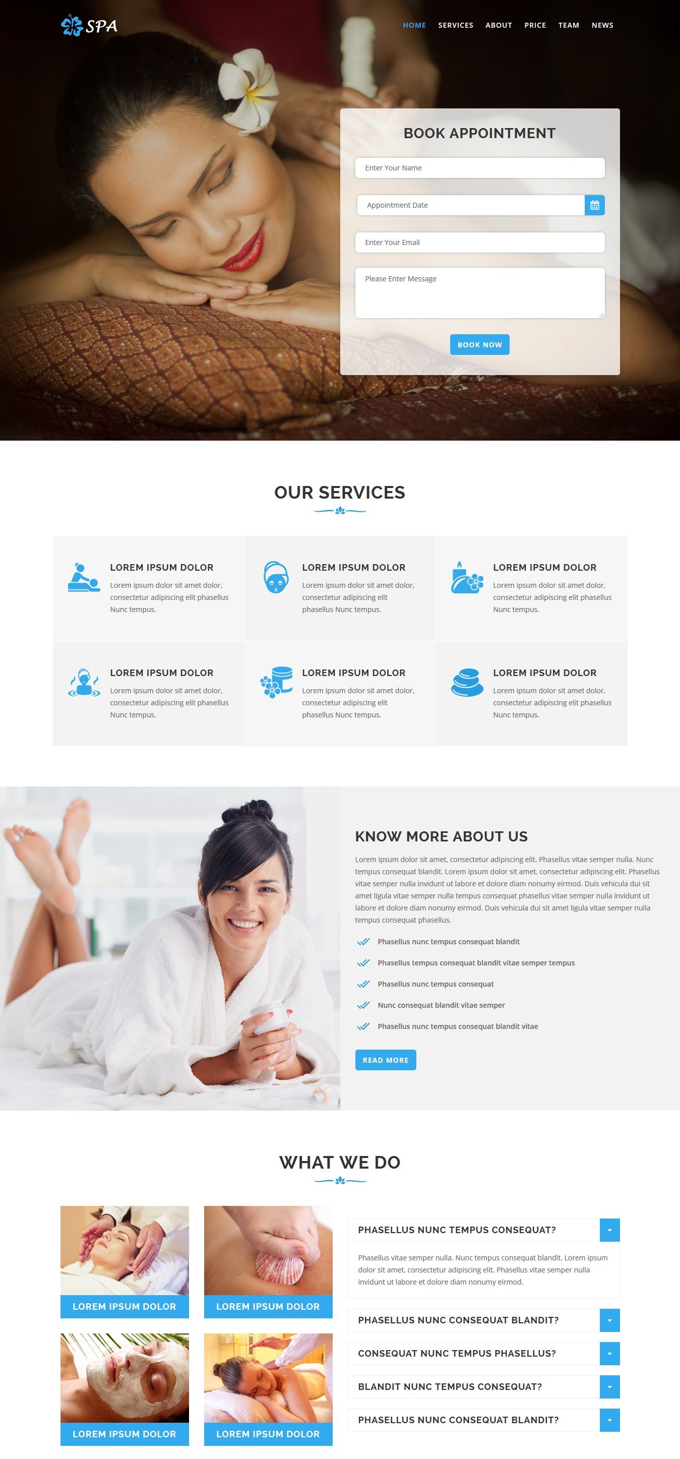 Spa HTML Landing Page