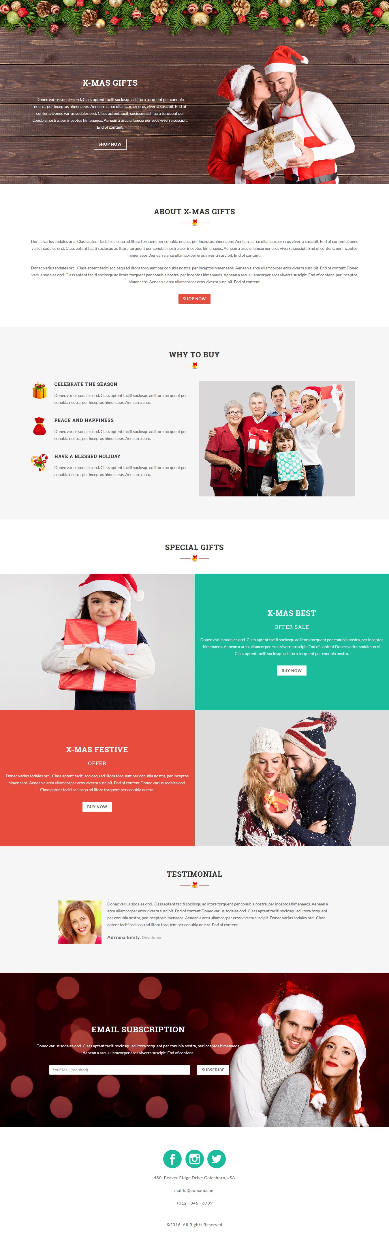 Demo - 2 - X-MAS -  Responsive HTML Landing Pages