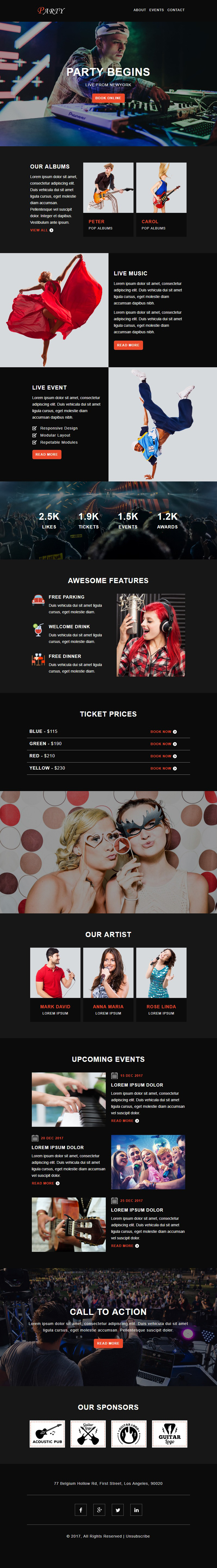 Party - Dark Responsive Email Templates