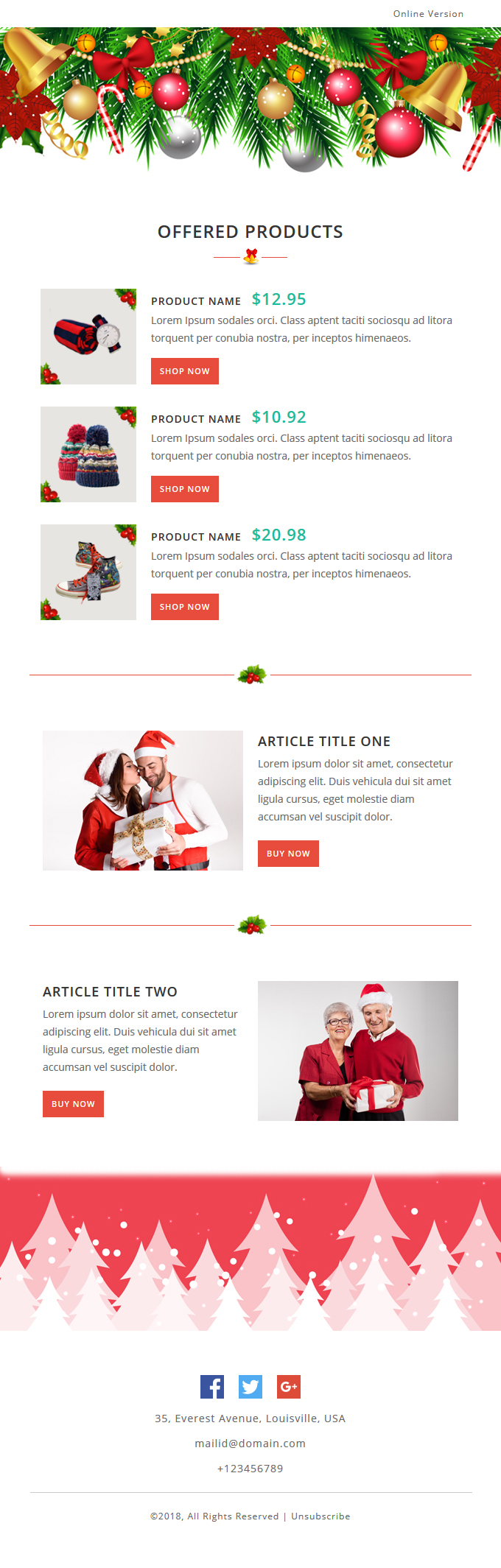 X-mas - Responsive Notification - 1 Templates