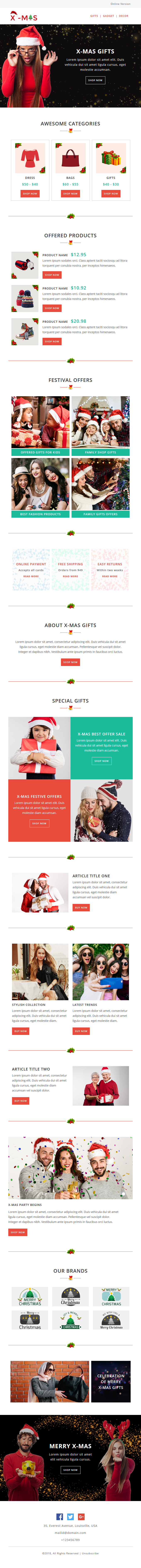 X-mas - All Elements Responsive Newsletter and Notification Templates